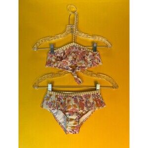 Heart And Harmony Halter Bandeau Bikini Set Kids US 6/7 116-122cm Floral NWT